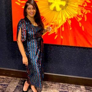 Sequin Wrap Dress